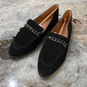 Franco Sarto Augustine Loafers black suede women’s 11